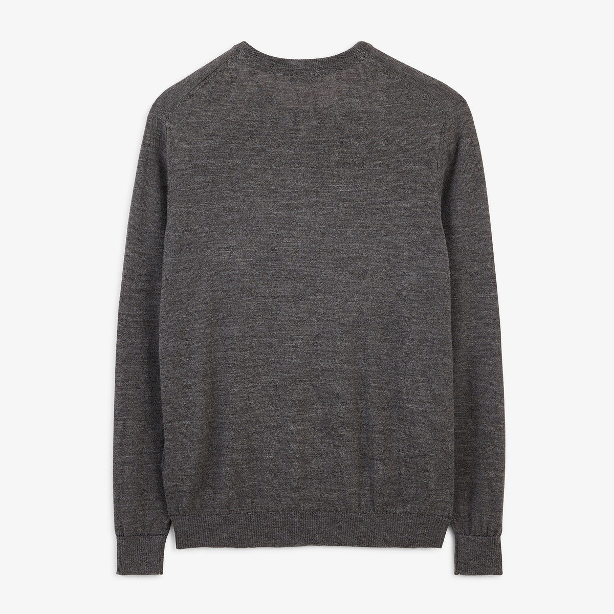 Pull Mao essentiel col rond gris clair chiné
