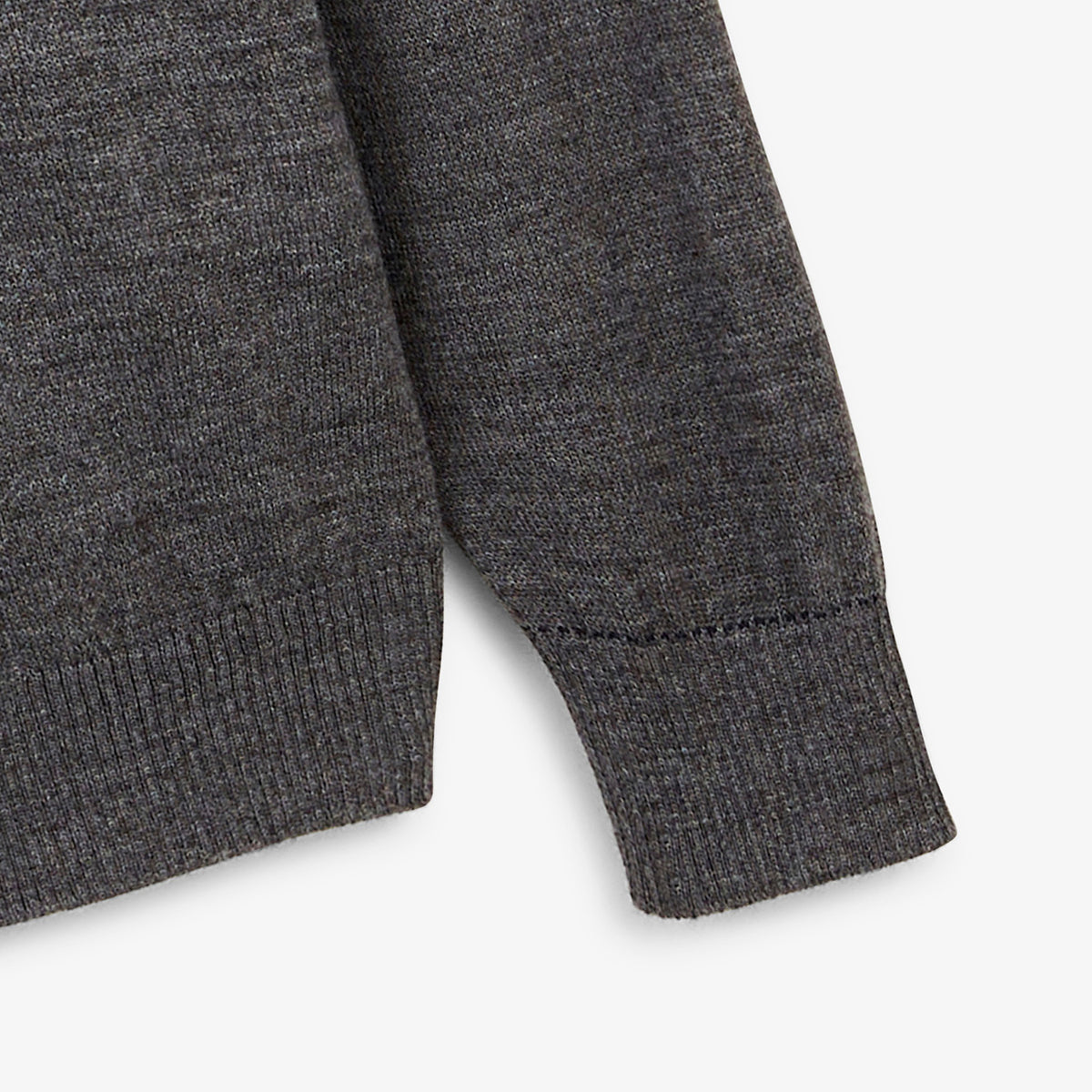 Pull Mao essentiel col rond gris clair chiné