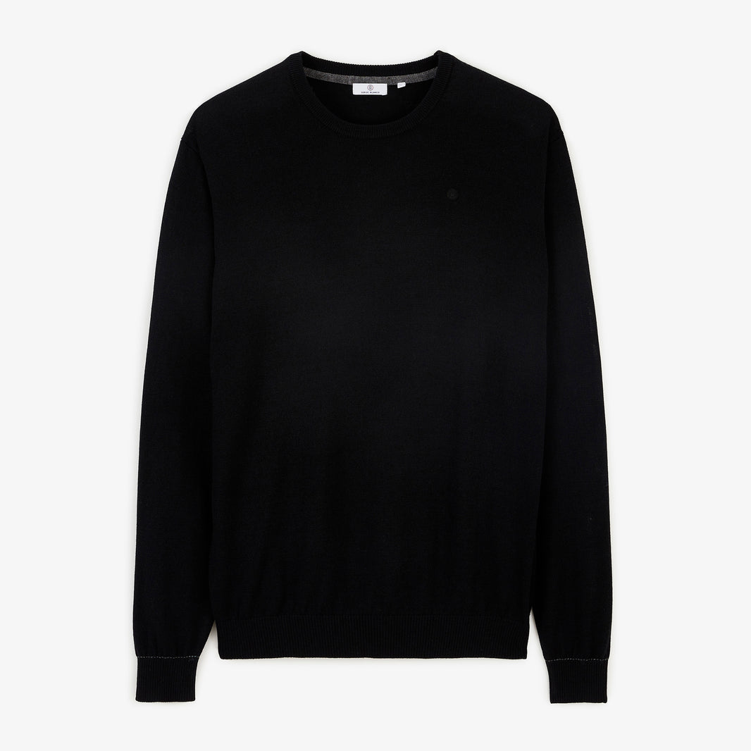 Pull Mao essentiel col rond noir