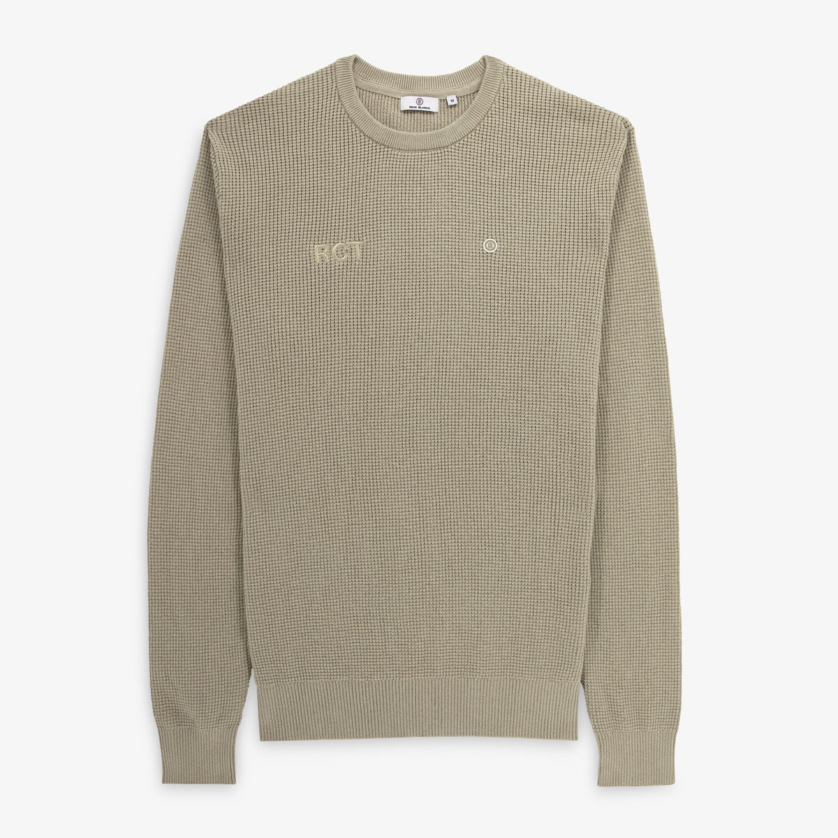 Pull col rond coton et soie beige sable Manolo RCT