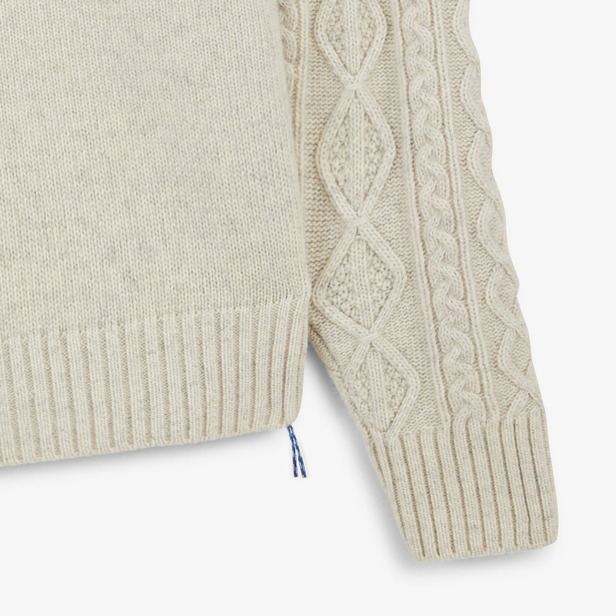 Pull Médéric torsadé laine col rond beige sable SBPLAY