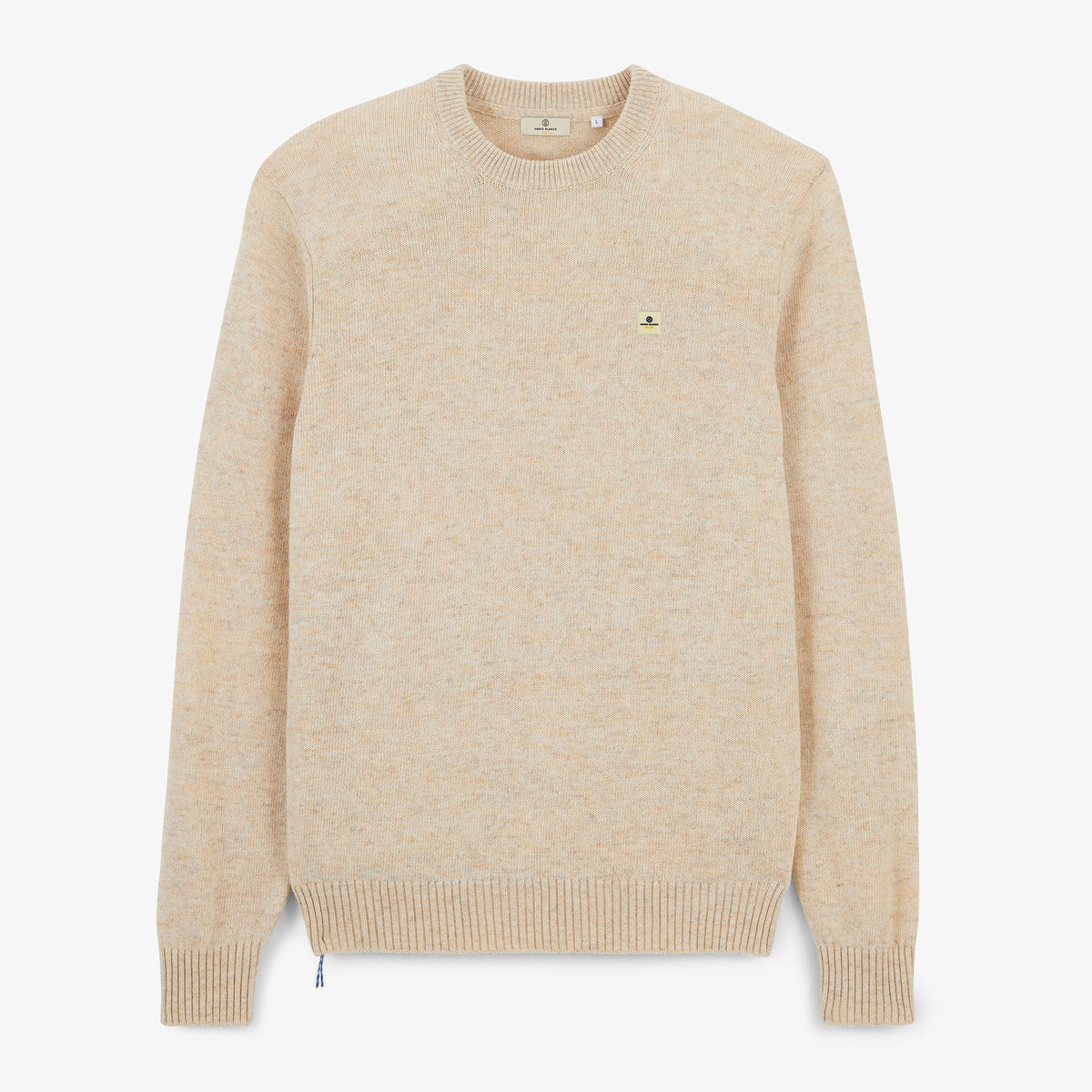 Pull Madani laine col rond blanc cassé SBPLAY