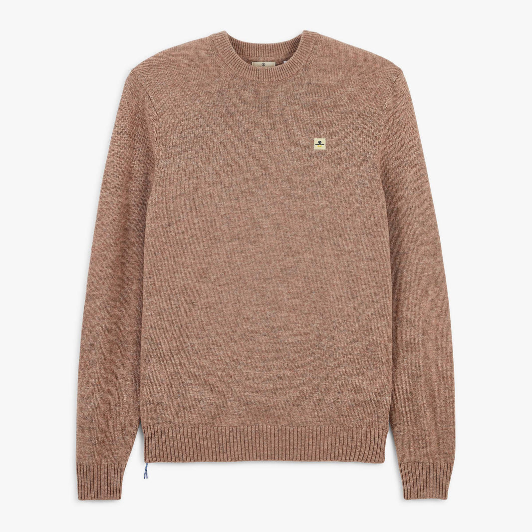 Pull Madani laine col rond beige cachemire SBPLAY