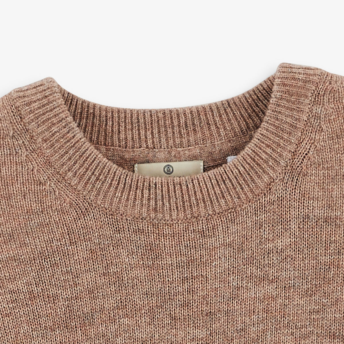 Pull Madani laine col rond beige cachemire SBPLAY