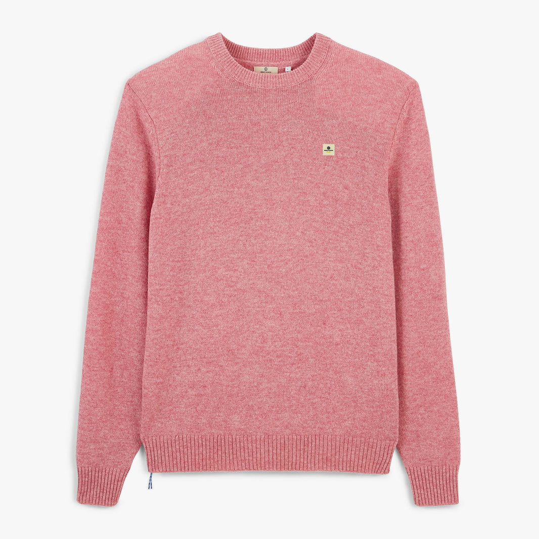 Pull Madani laine col rond rose dalhia SBPLAY