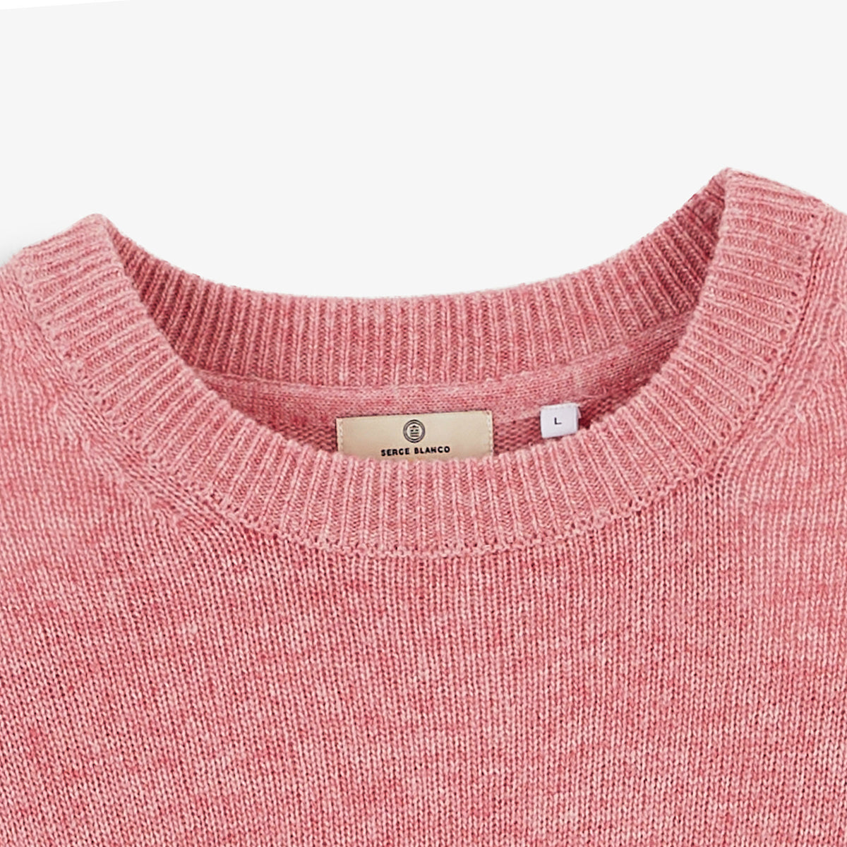 Pull Madani laine col rond rose dalhia SBPLAY