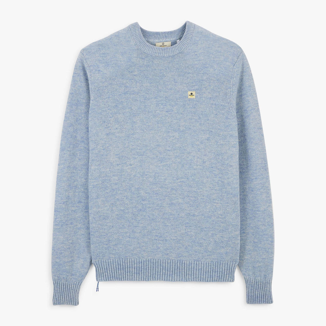 Pull Madani laine col rond bleu ciel SBPLAY