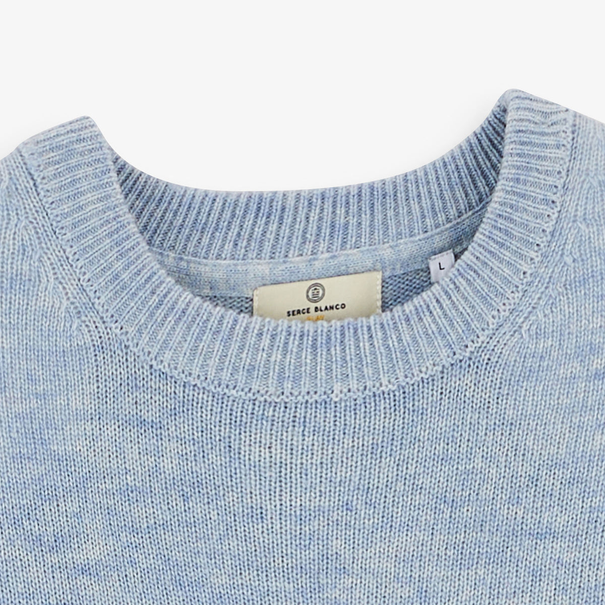 Pull Madani laine col rond bleu ciel SBPLAY