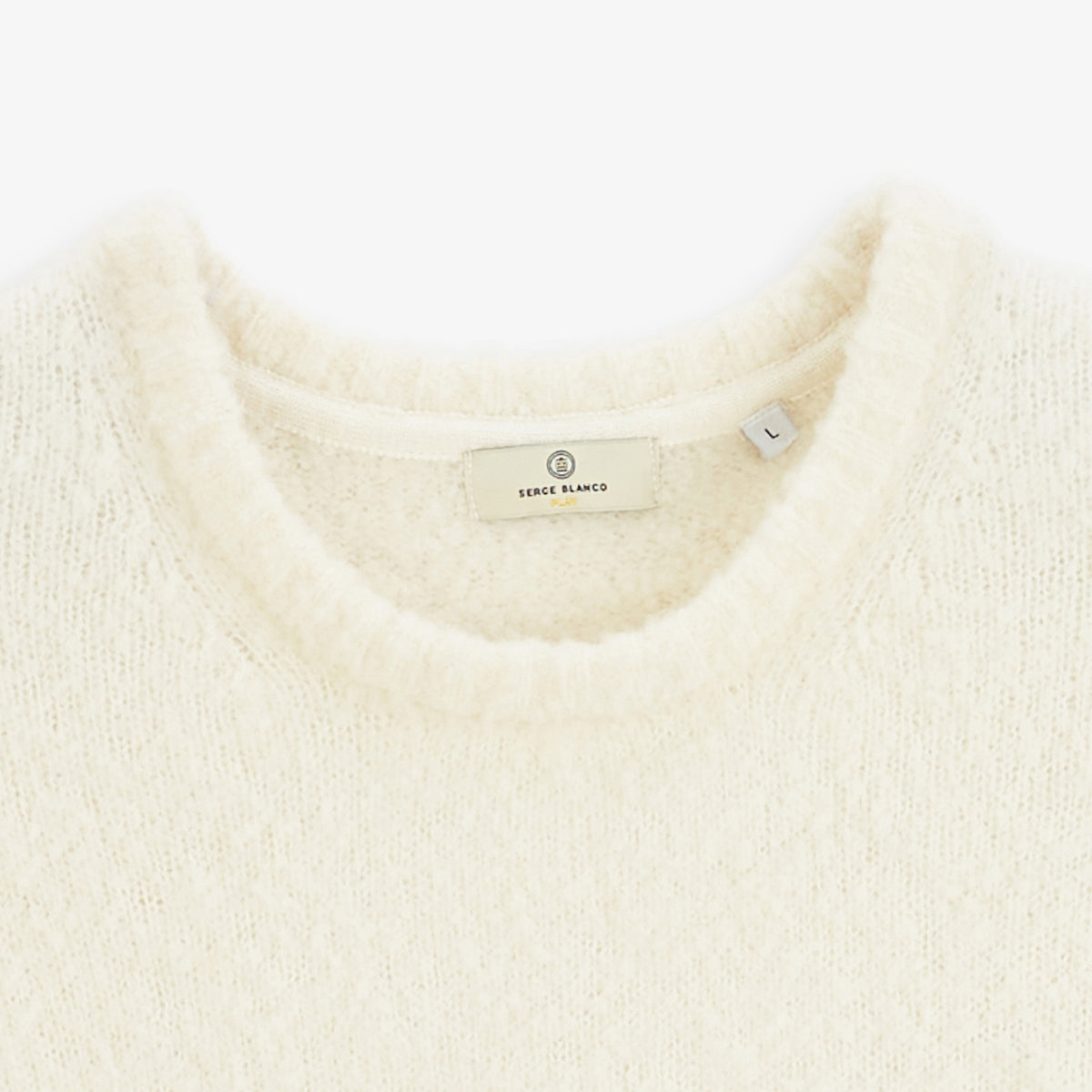 Pull Murray laine effet bouclette col rond ivoire SBPLAY
