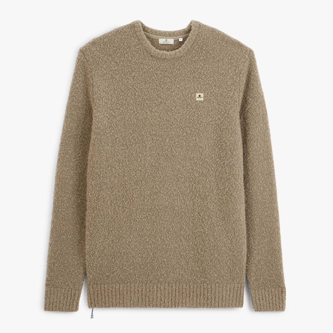 Pull Murray laine effet bouclette col rond beige SBPLAY