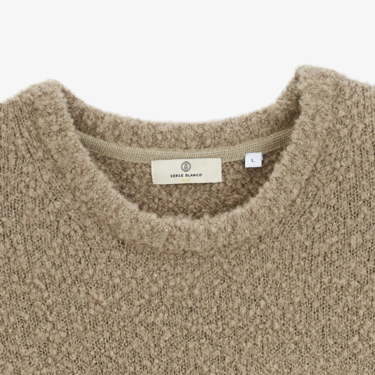 Pull Murray laine effet bouclette col rond beige SBPLAY