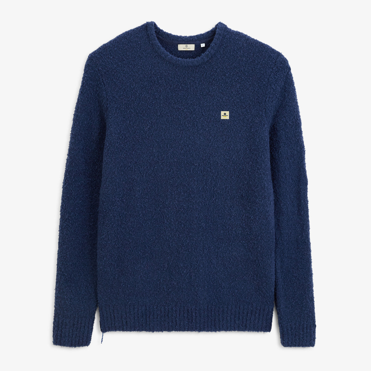 Pull Murray laine effet bouclette col rond bleu indigo SBPLAY