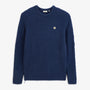 Pull Murray laine effet bouclette col rond bleu indigo SBPLAY