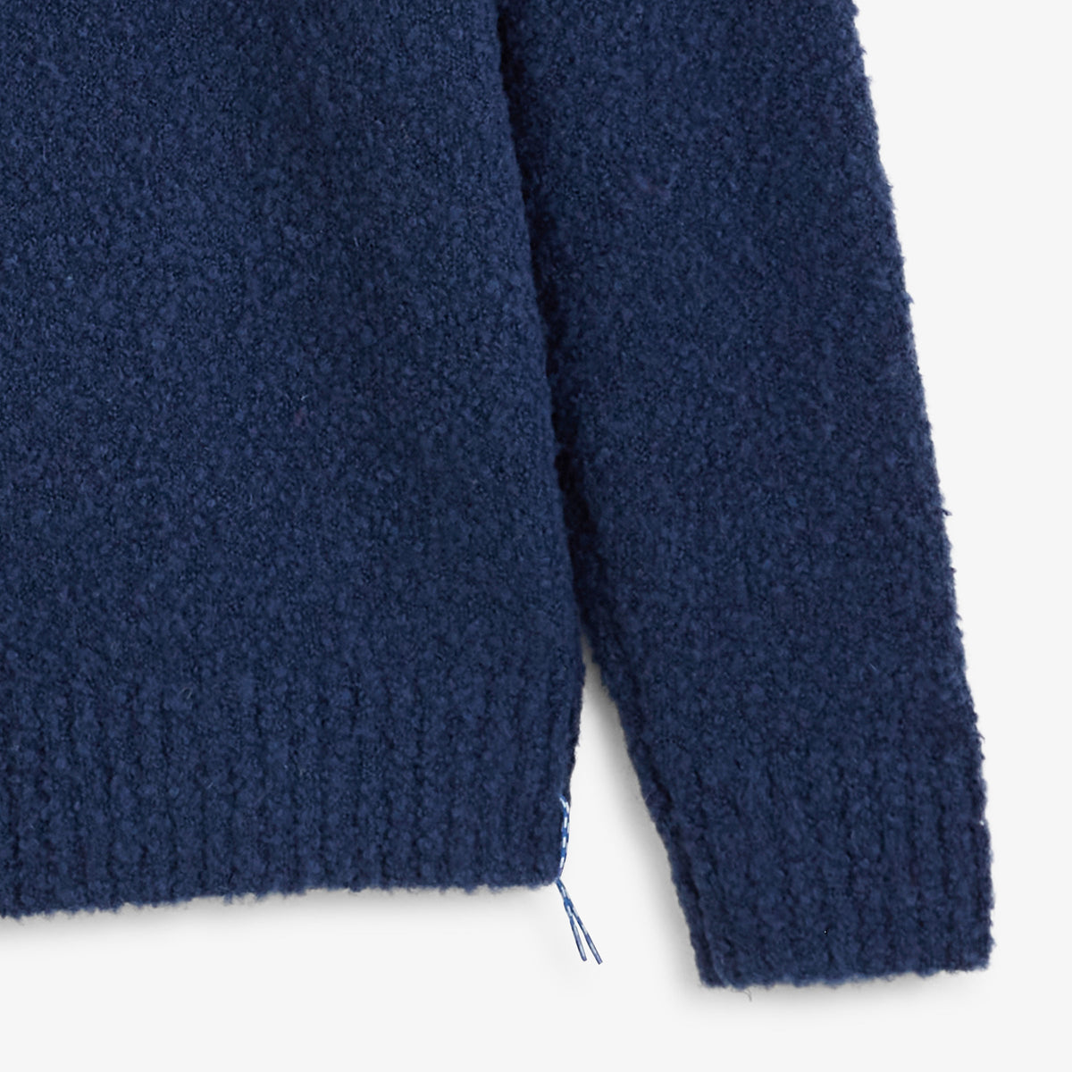 Pull Murray laine effet bouclette col rond bleu indigo SBPLAY