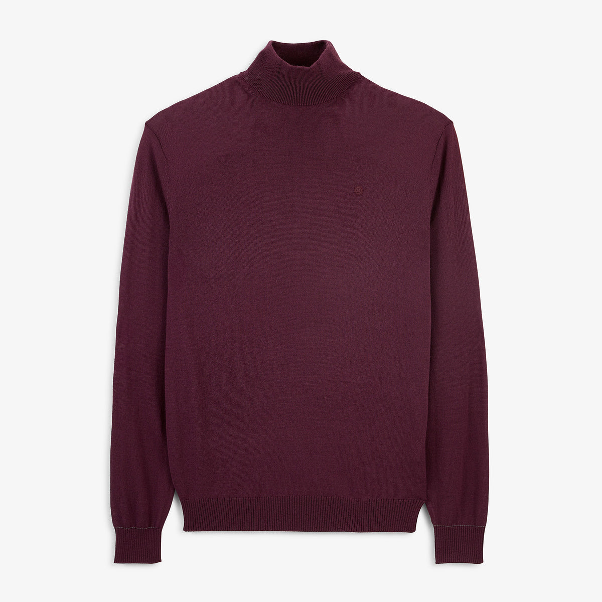 Pull Massia essentiel col montant rouge vigne