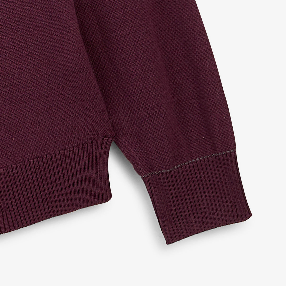Pull Massia essentiel col montant rouge vigne