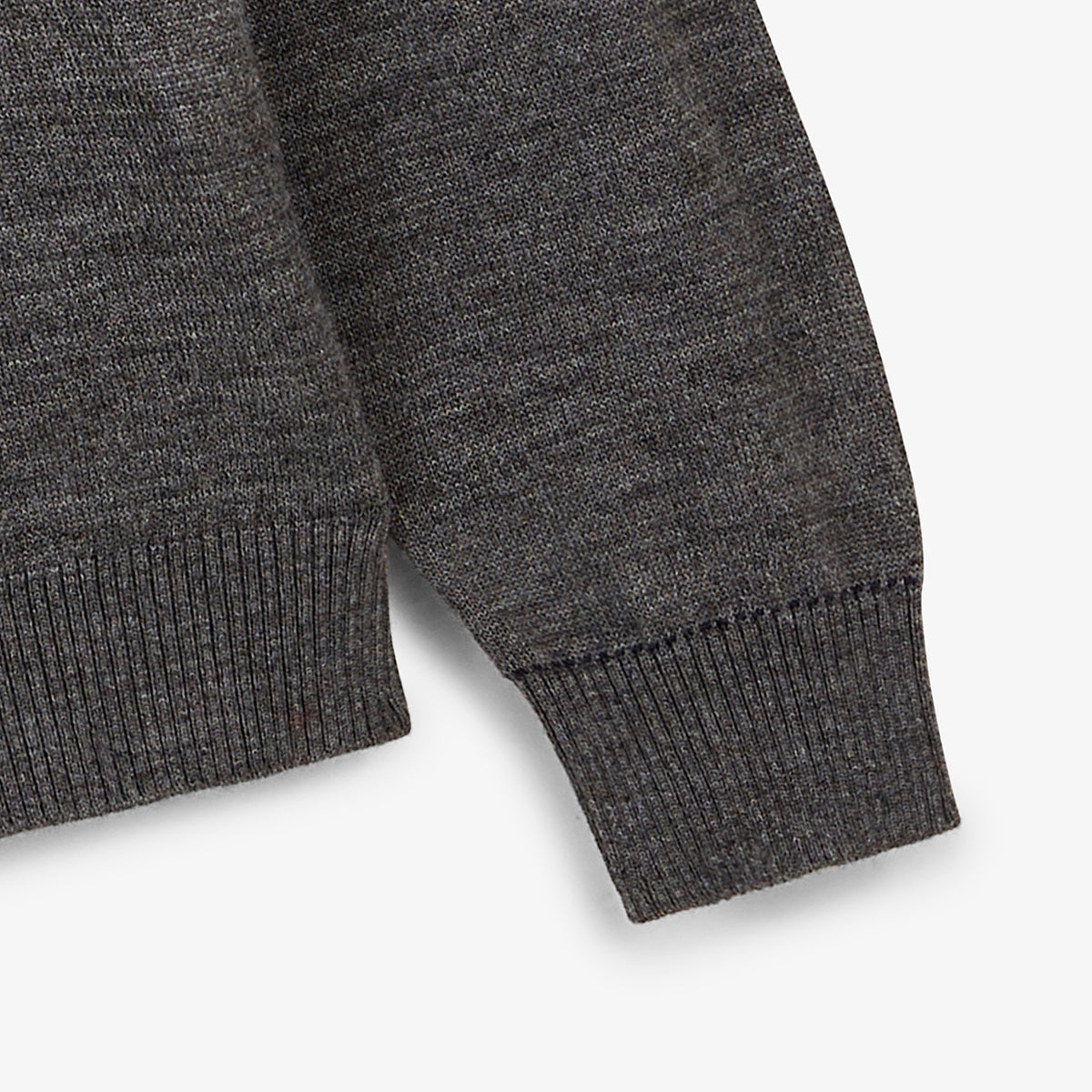 Pull col zippé laine mérinos mélangée gris clair chiné Marvine