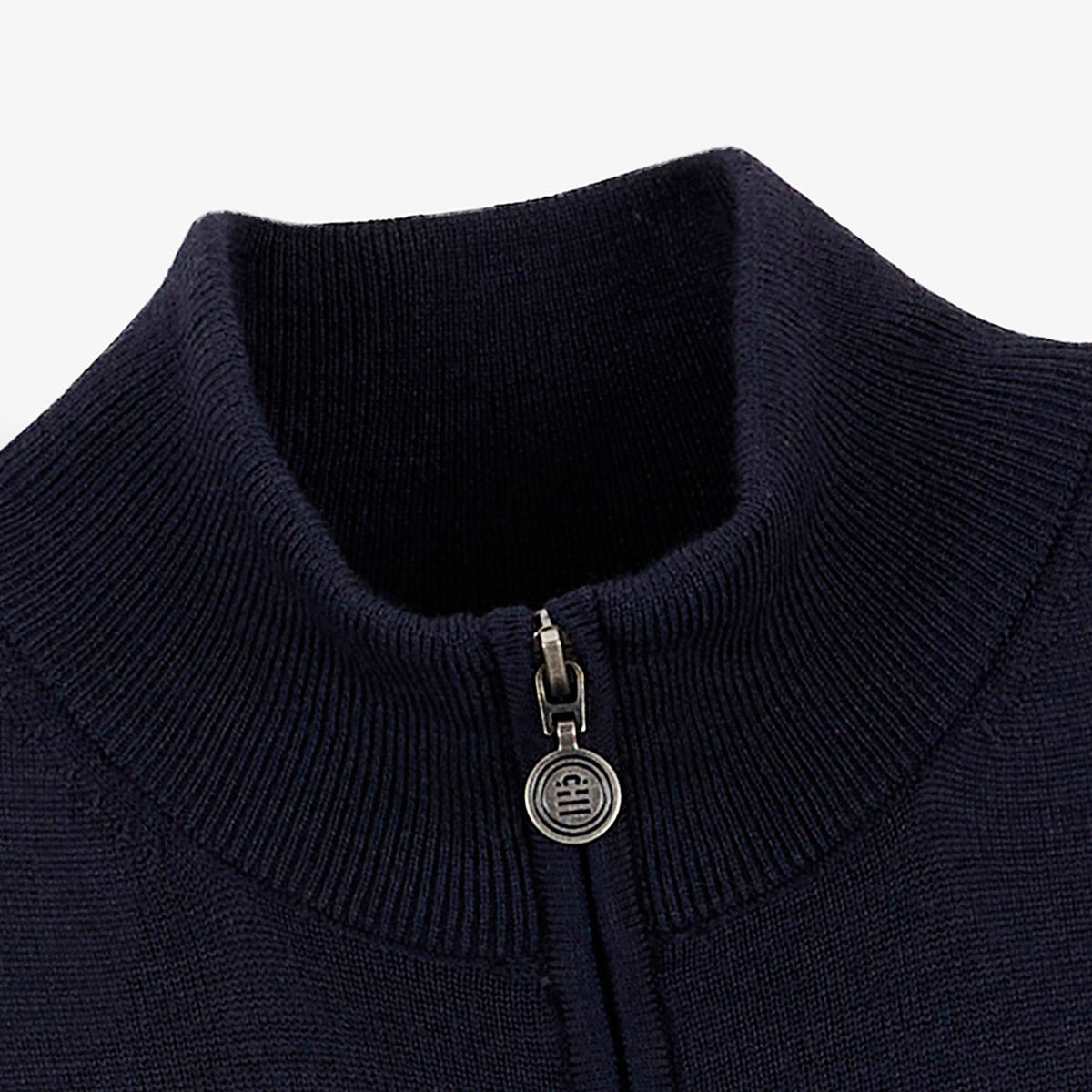 Pull Marvine essentiel col zippé bleu marine