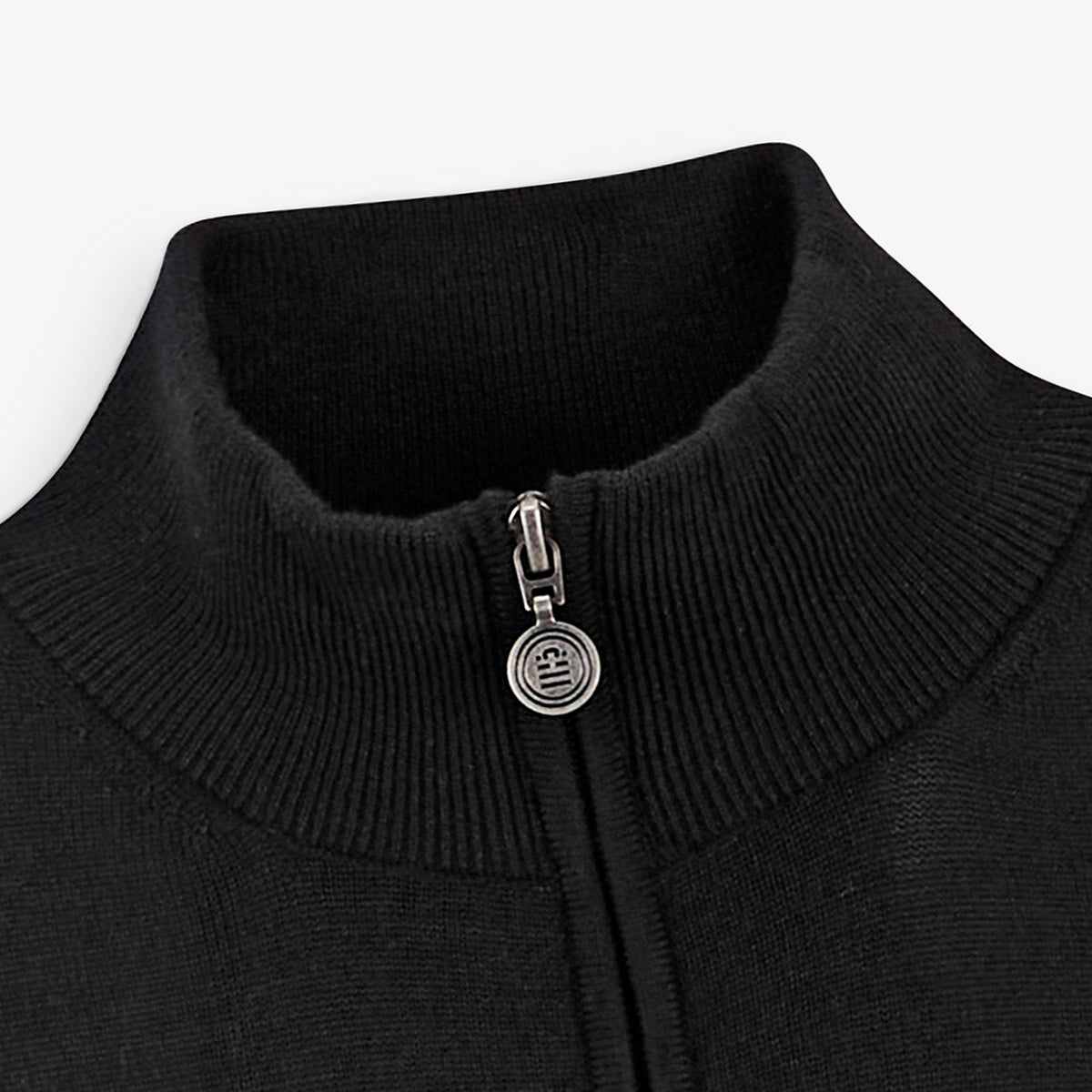 Pull Marvine essentiel col zippé noir