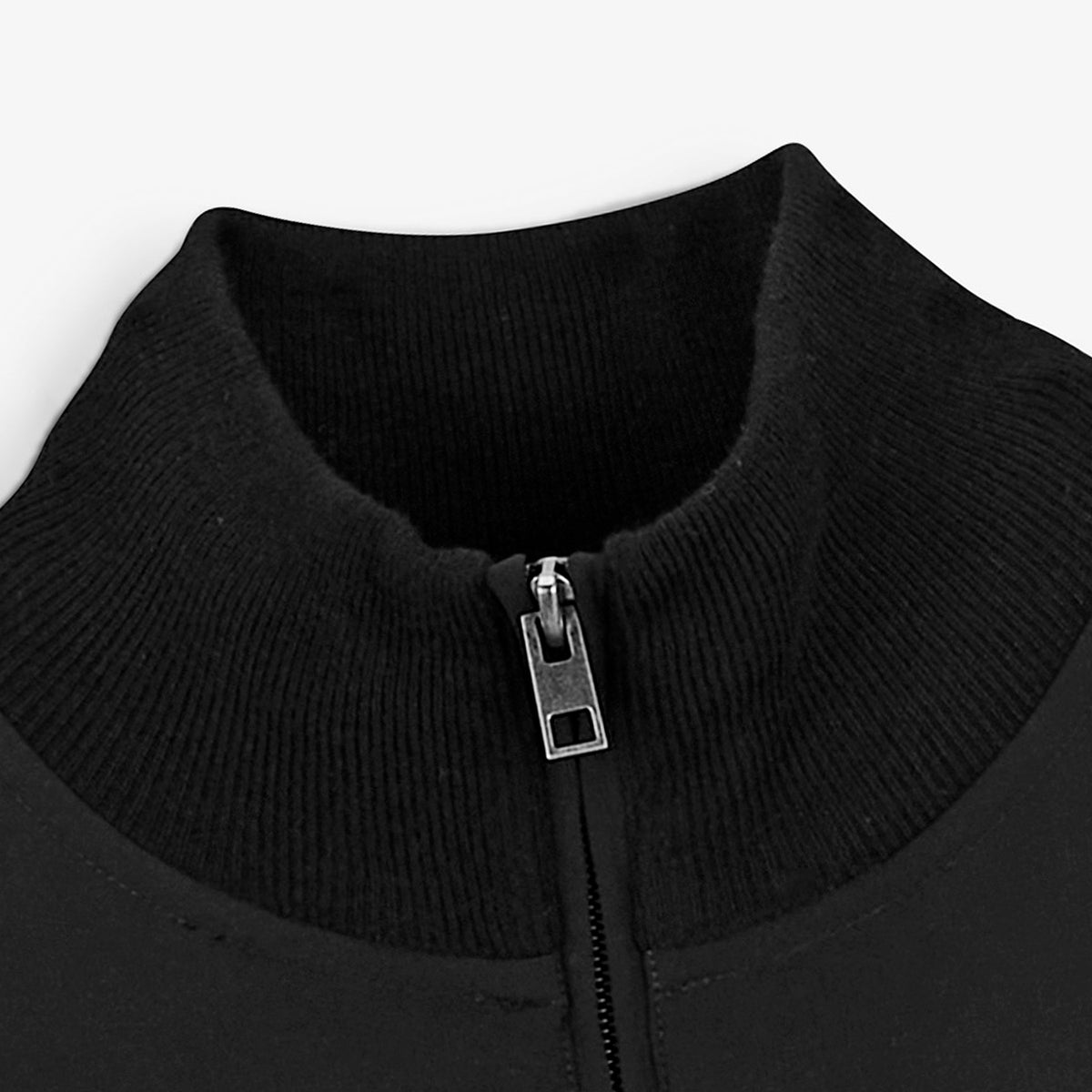 Gilet Melton zippé bi-matière noir
