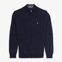 Gilet zippé en laine mélangée col montant bleu marine MIKE