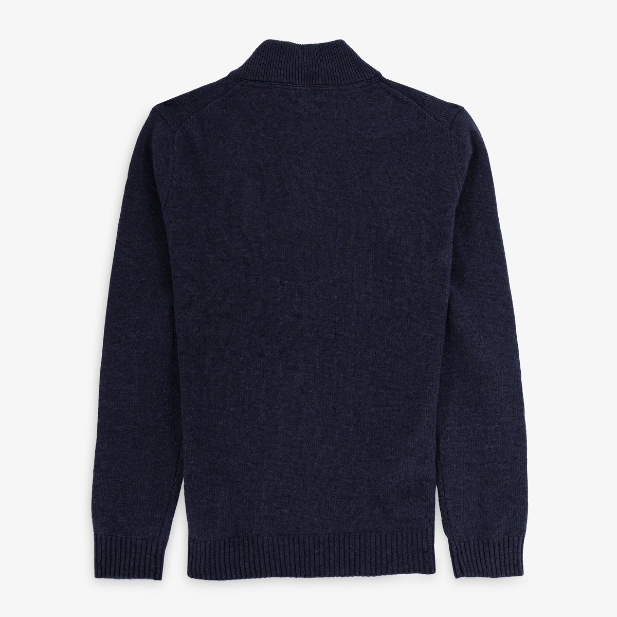 Gilet zippé en laine mélangée col montant bleu marine MIKE