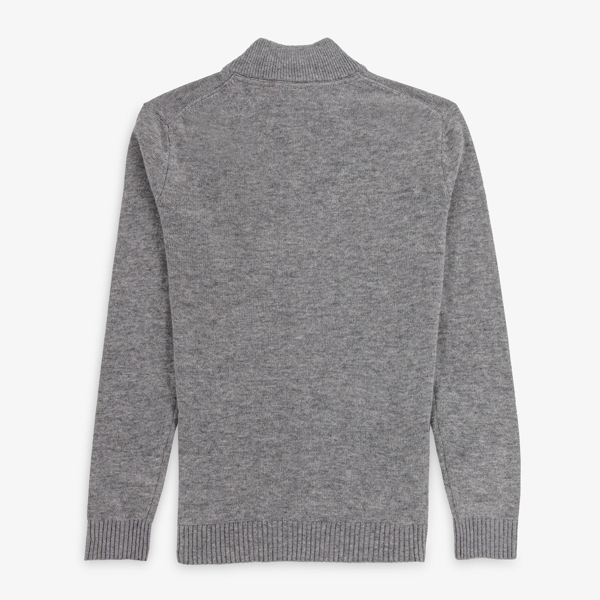 Gilet zippé en laine mélangée col montant gris acier MIKE