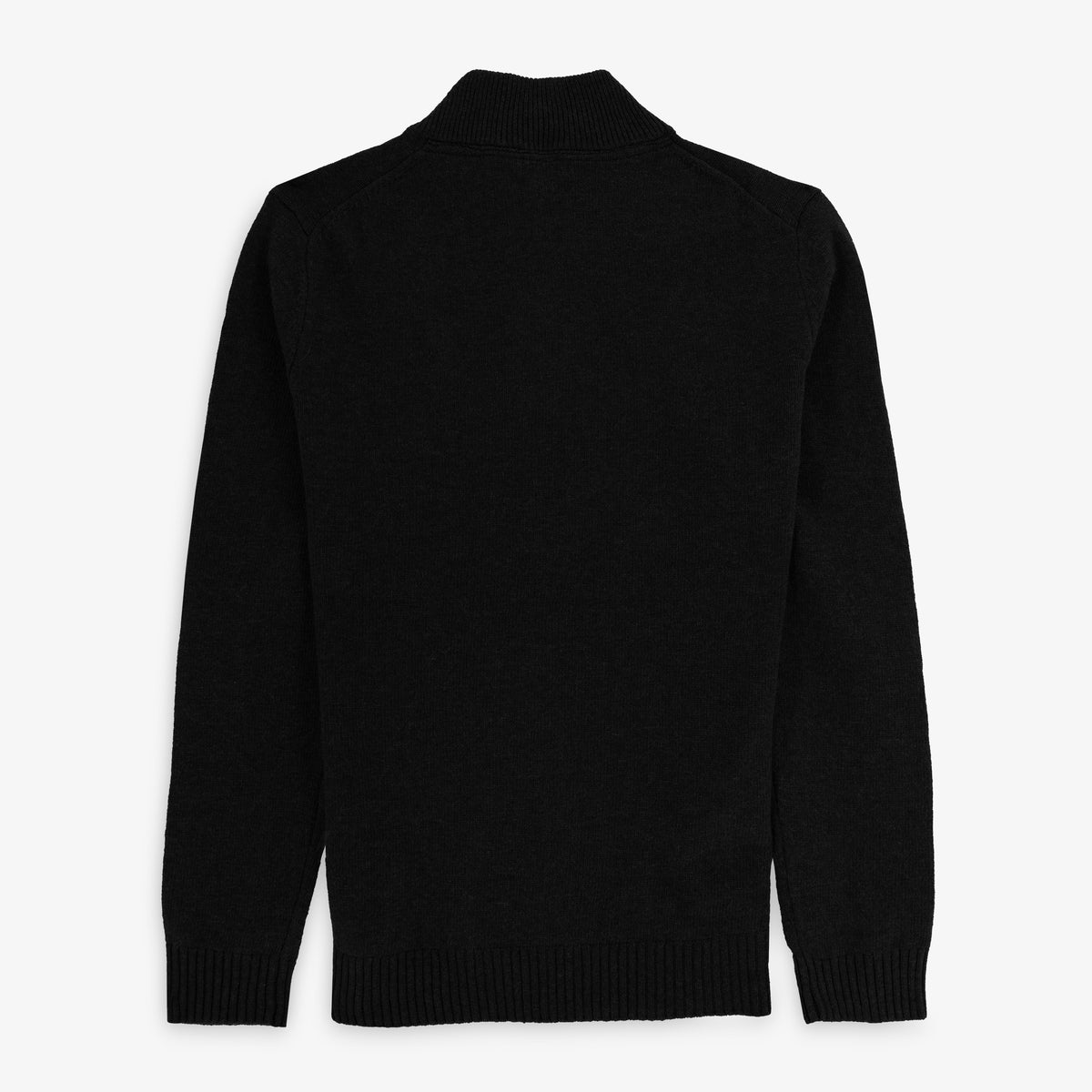 Gilet zippé en laine mélangée col montant noir MIKE