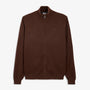 Gilet zippé Malone en maille laine marron brownie