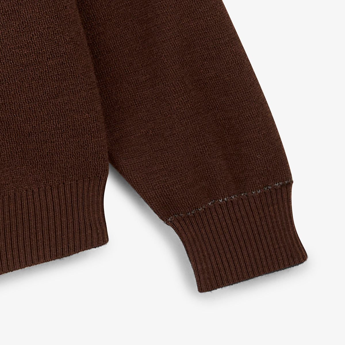 Gilet zippé Malone en maille laine marron brownie
