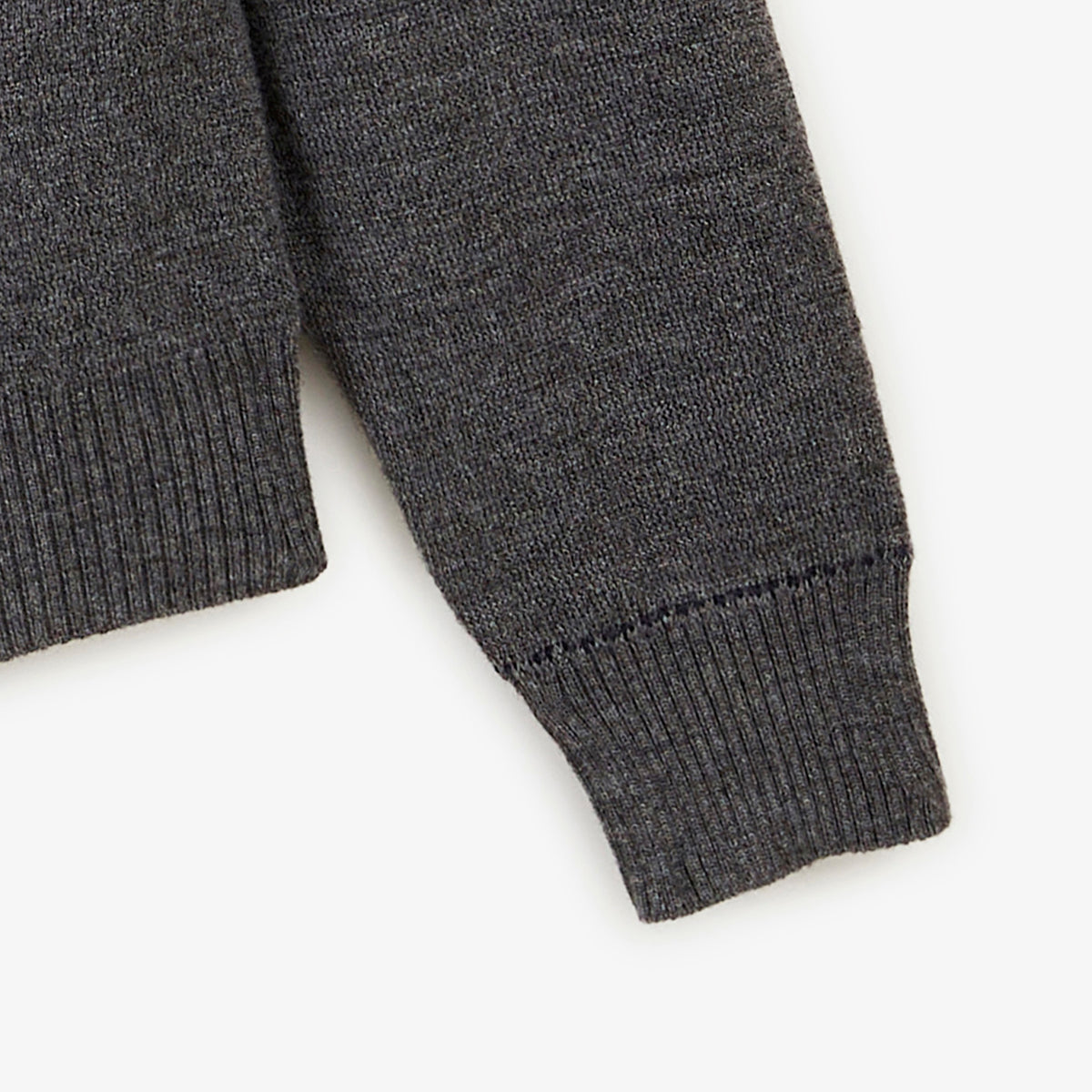Gilet laine mérinos full zip gris clair chiné Malone