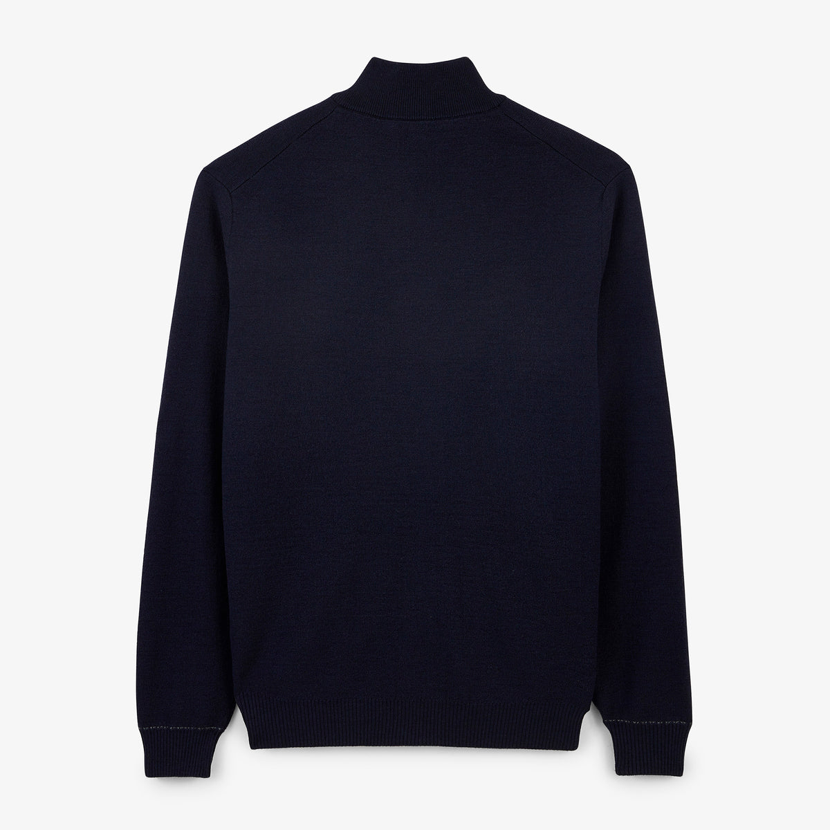 Gilet zippé Malone en maille laine bleu marine