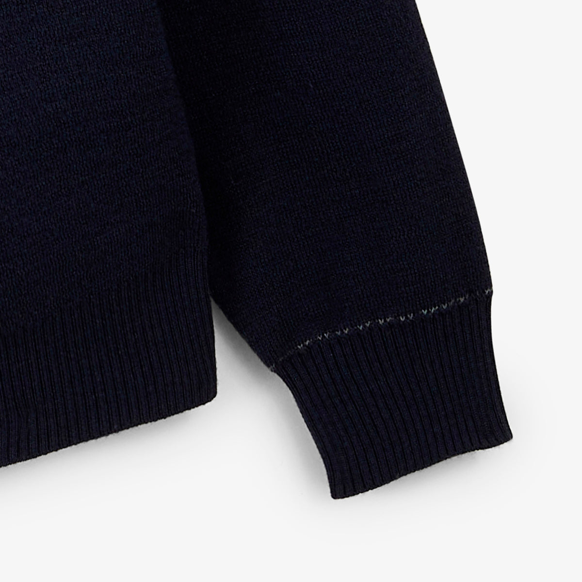 Gilet zippé Malone en maille laine bleu marine