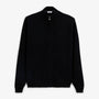 Gilet laine mérinos full zip noir Malone