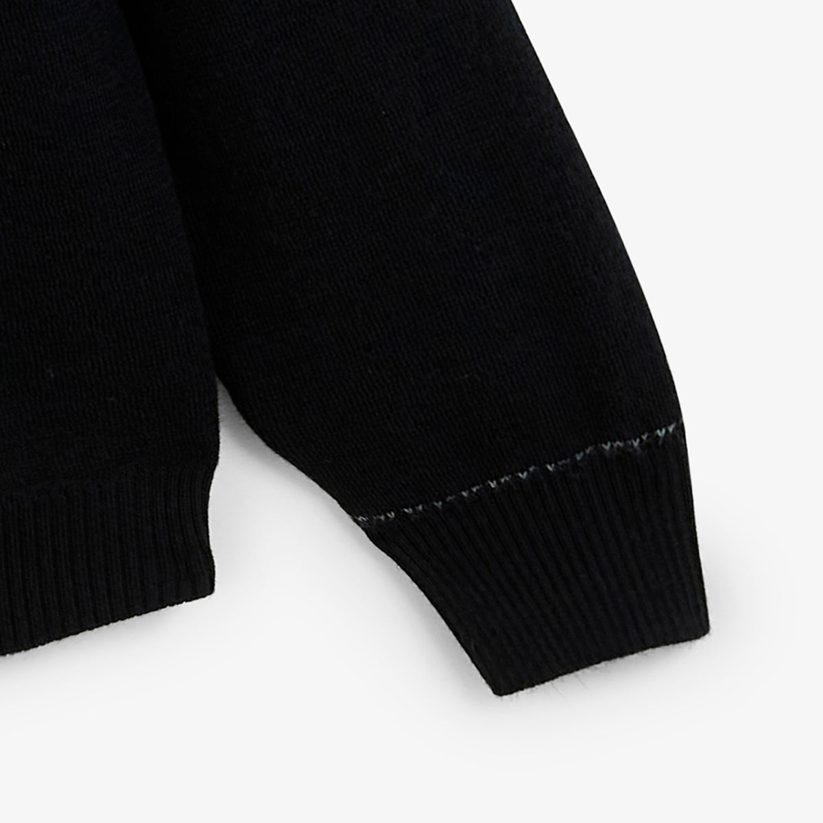 Gilet laine mérinos full zip noir Malone