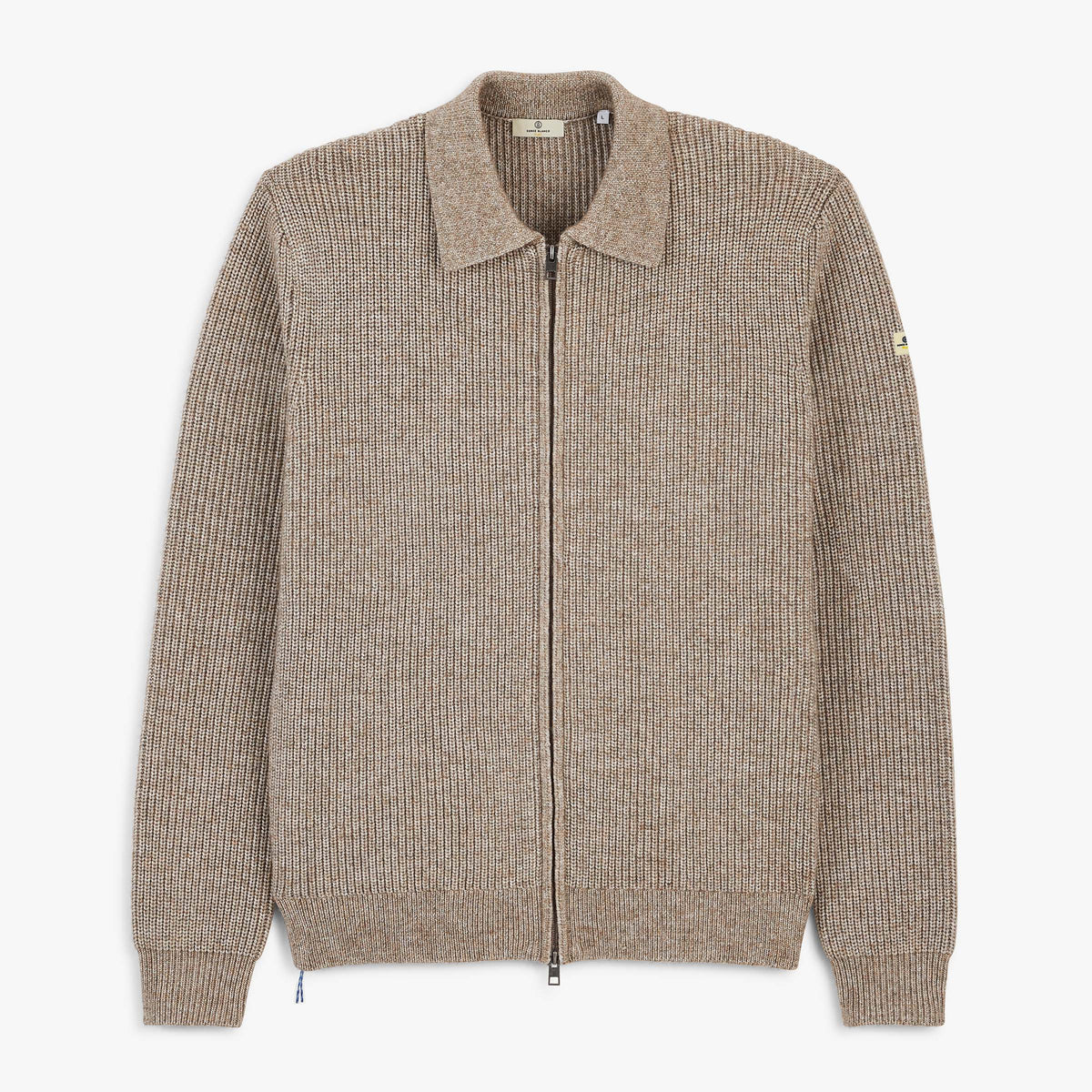 Gilet zippé jacquard beige chiné Mayron SBPLAY