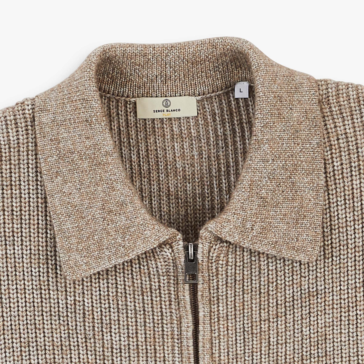 Gilet zippé jacquard beige chiné Mayron SBPLAY