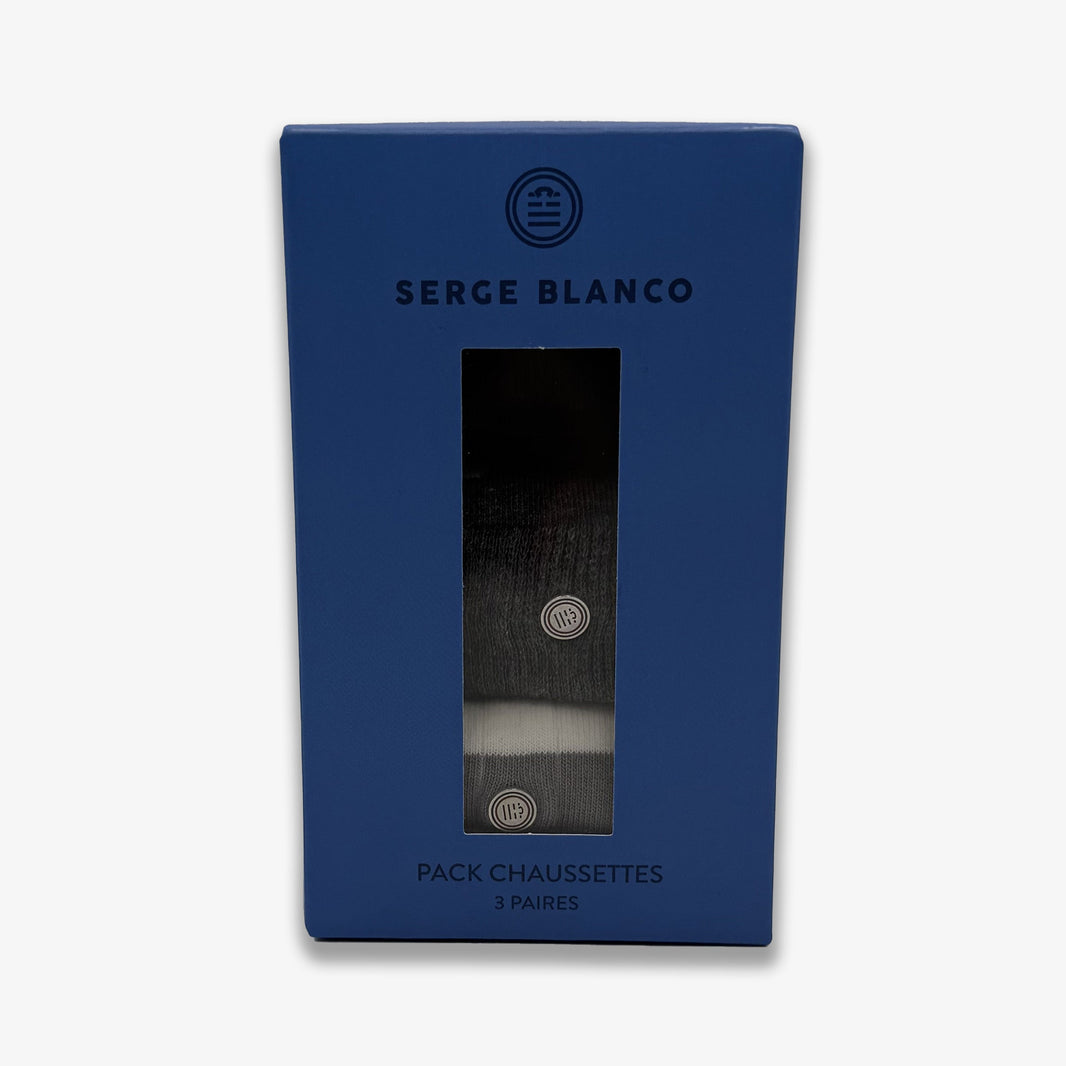 Pacáiste de 3 phéire stocaí priontáilte serge blanco
