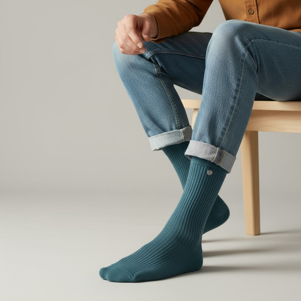 Pack 3 paires de chaussettes longues unies bleu nuage SERGE BLANCO