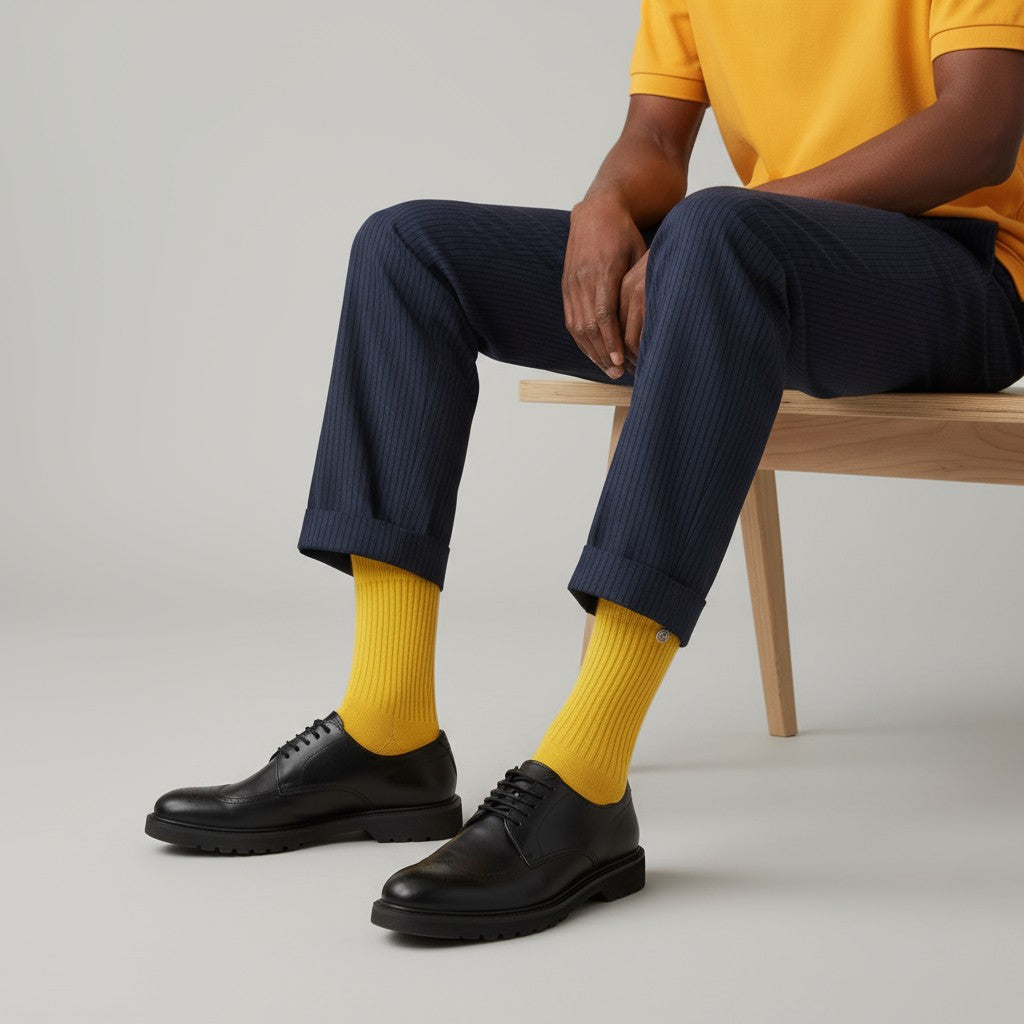 Pack 3 paires de chaussettes longues unies jaune citron