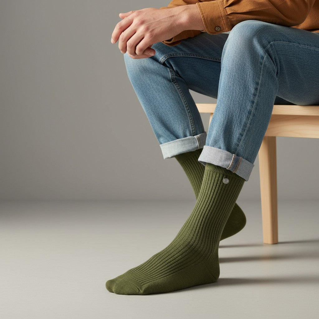 Pack 3 paires de chaussettes longues unies vert teck