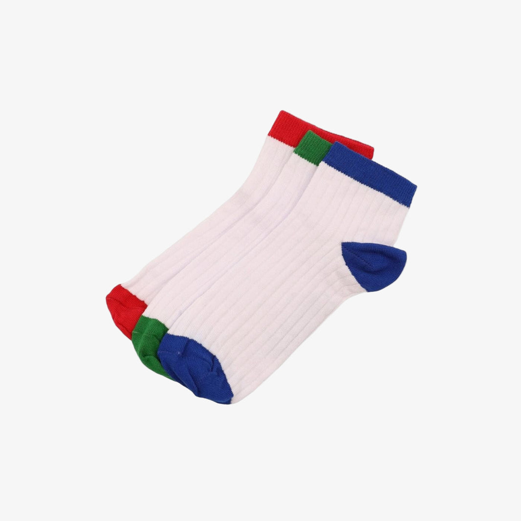 Pack of 3 pairs of socks with colored details