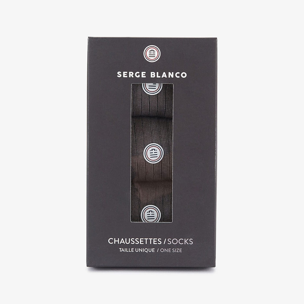 Pack de 3 pares de calcetines altos lisos en color gris antracita