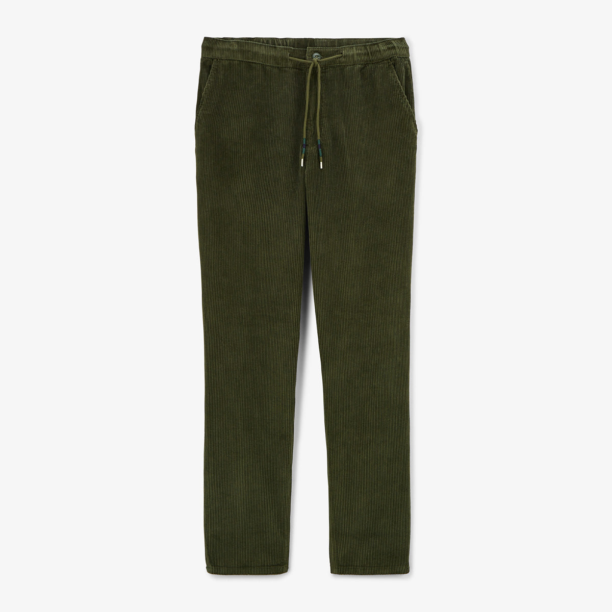 Pantalon 549 regular confort élastiqué vert anglais en velours homme SERGE BLANCO