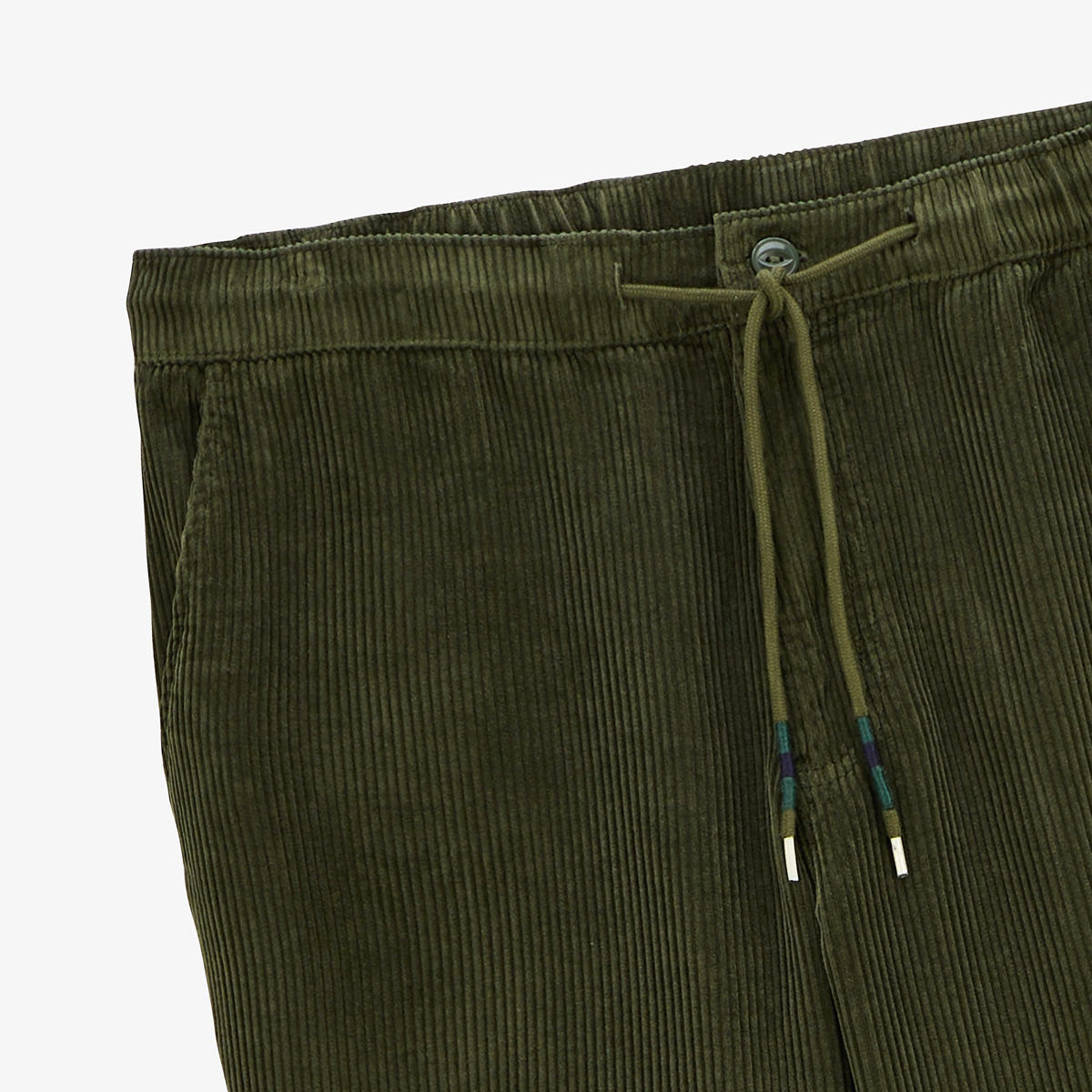 Pantalon 549 regular confort élastiqué vert anglais en velours homme SERGE BLANCO