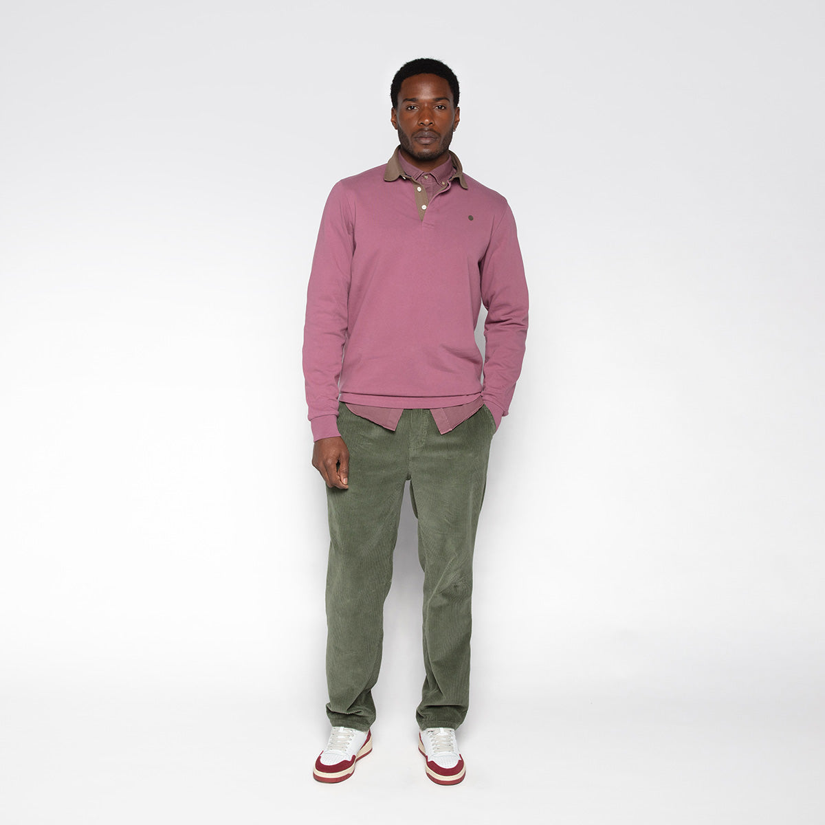 Pantalon 549 regular confort élastiqué vert anglais en velours