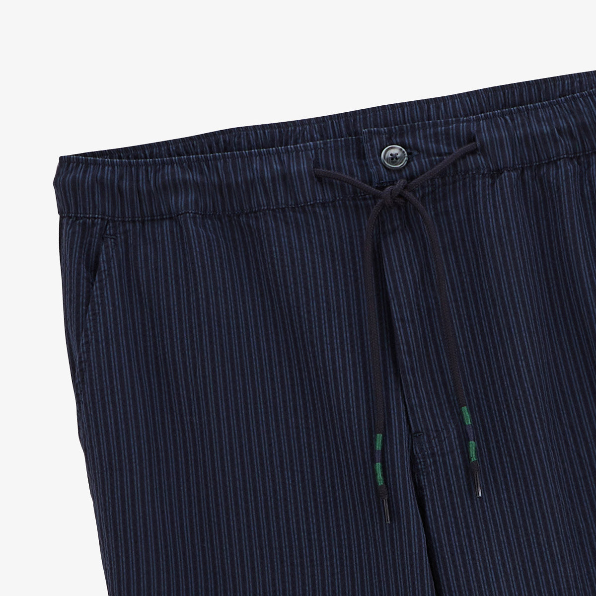 Pantalon 554 coupe large rayé bleu foncé en coton homme SERGE BLANCO 