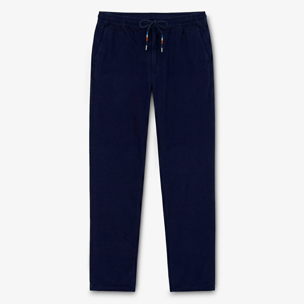 Pantalon 557 en coton taille élastiquée bleu marine