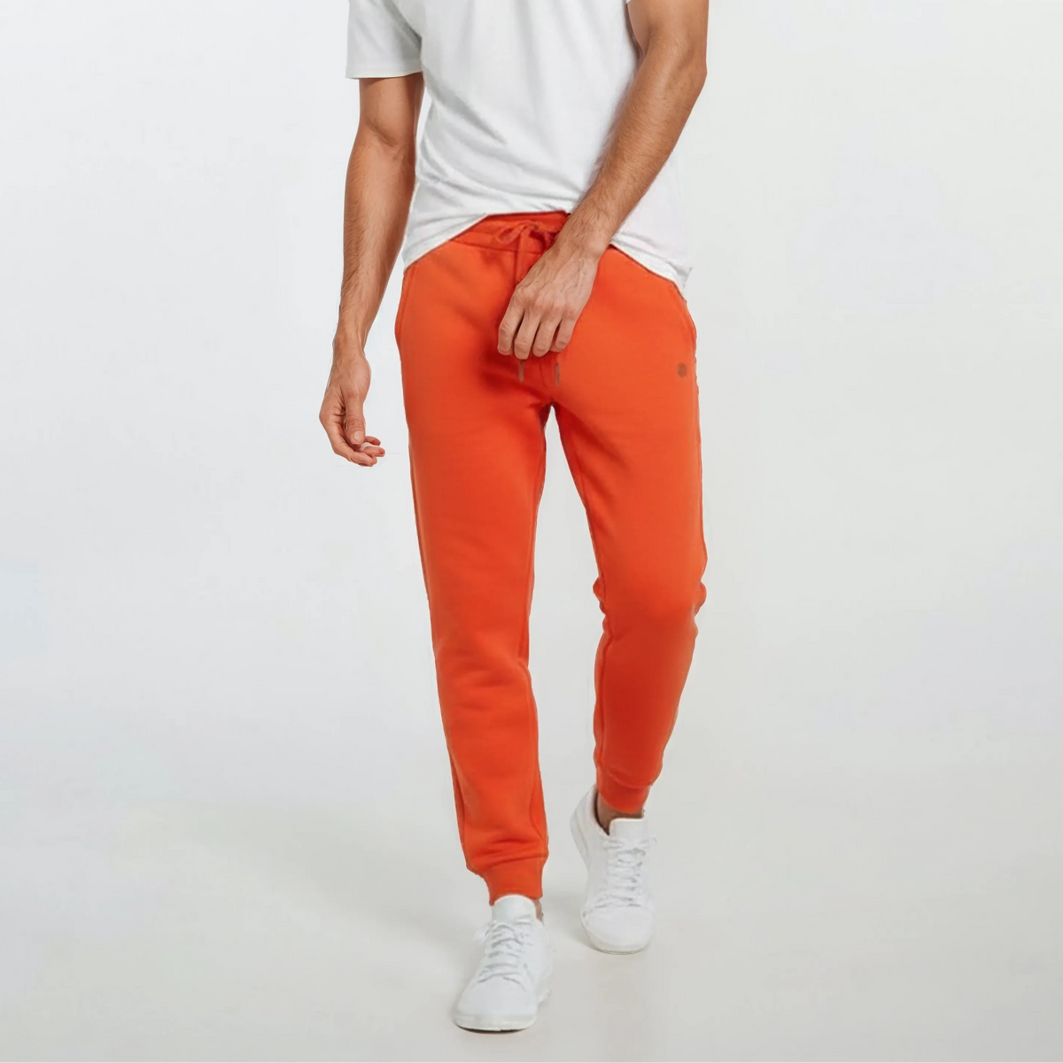 Pantalon de jogging en molleton brossé orange cuivre homme serge blanco