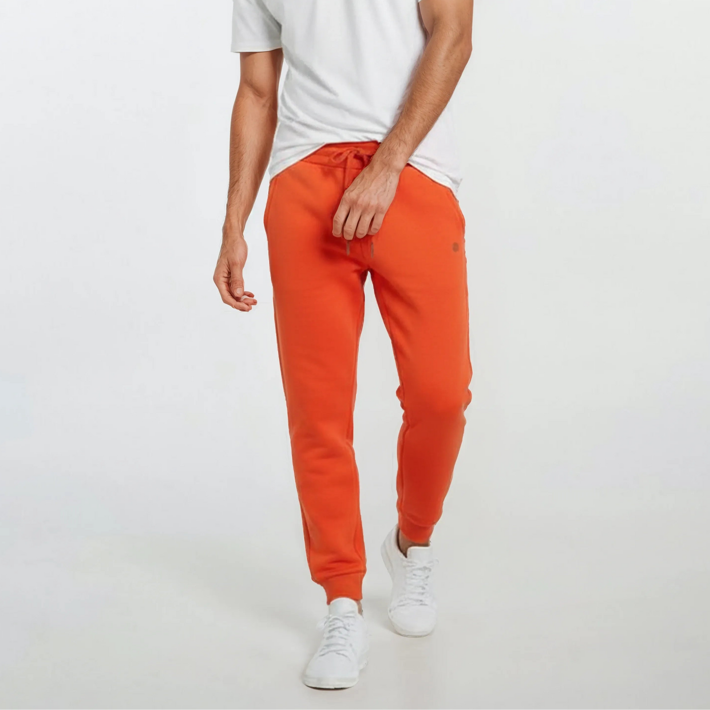 Pantalon de jogging en molleton brossé orange cuivre homme serge blanco
